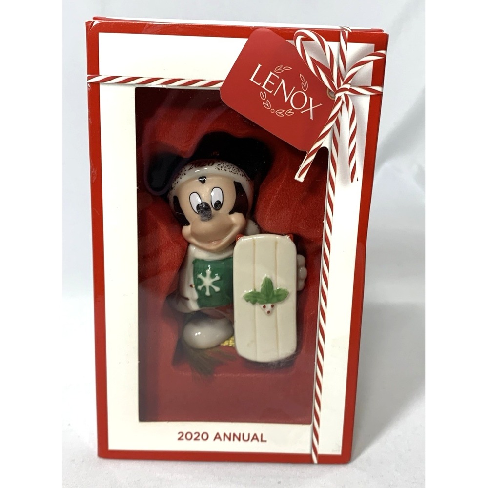 Lenox Disney Christmas Ornament 2020 Mickey Mouse Let It Snow In Box